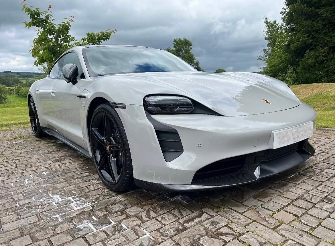 Ceramic Coating Porsche Taycan White | The Auto Spa mobile detailing, South Wales