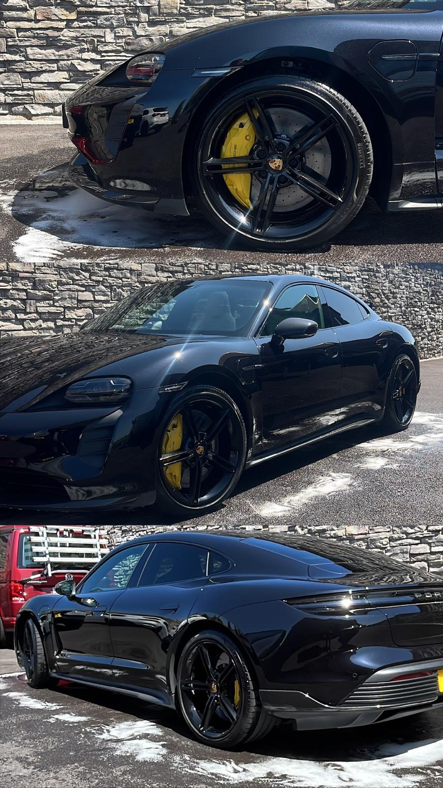 Ceramic Coating Porsche Taycan Black | The Auto Spa mobile detailing, South Wales