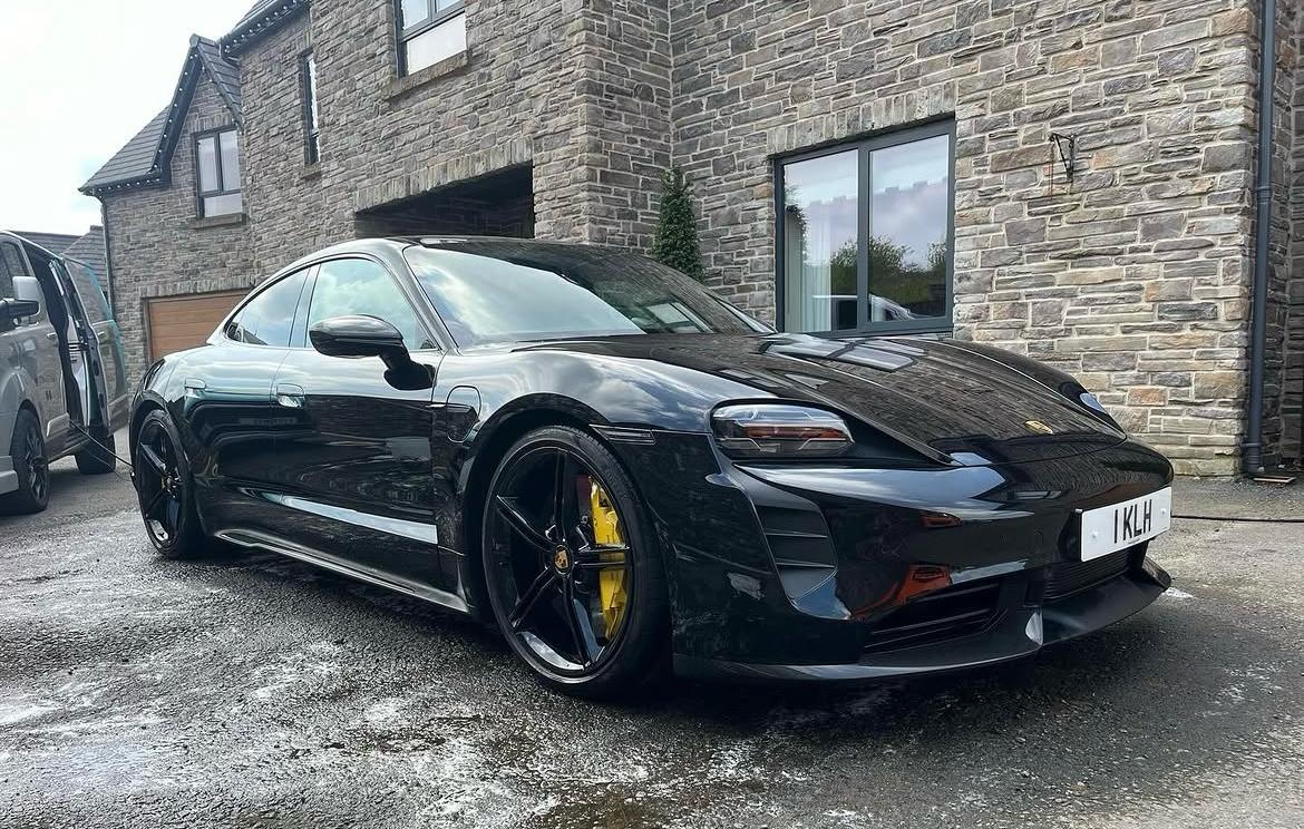 Ceramic Coating Porsche Taycan Black | The Auto Spa mobile detailing, South Wales